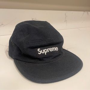 Supreme Napped Canvas Camp Cap Black Box Logo FW18 Fall Winter 2018